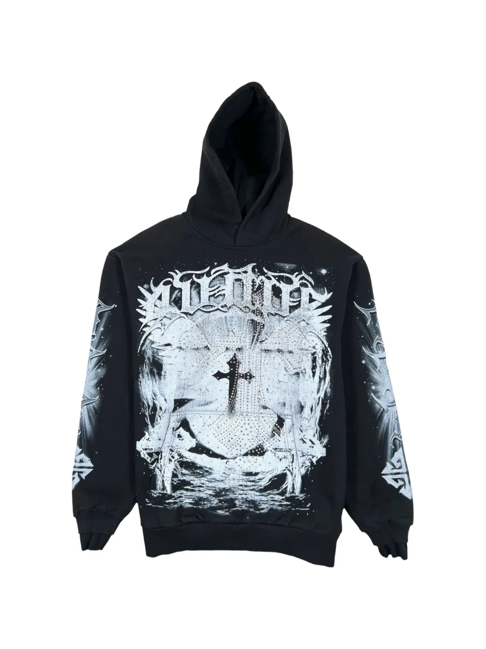 GUAPI Black Heavens Vault V3 crystal-embellished graphic hoodie - Nero