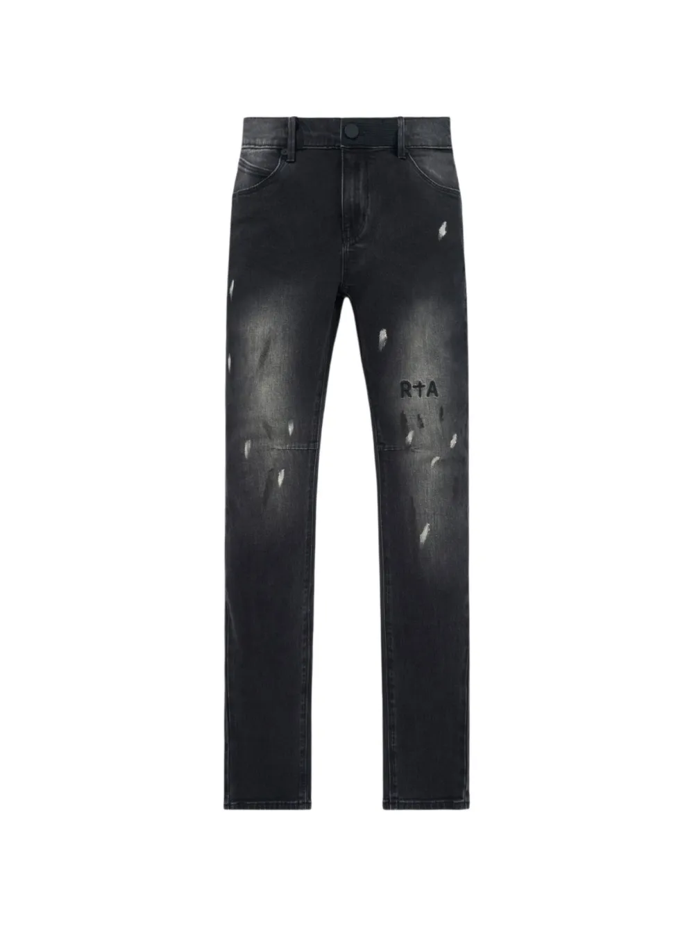 RTA Bryant paint-splatter logo jeans - Nero