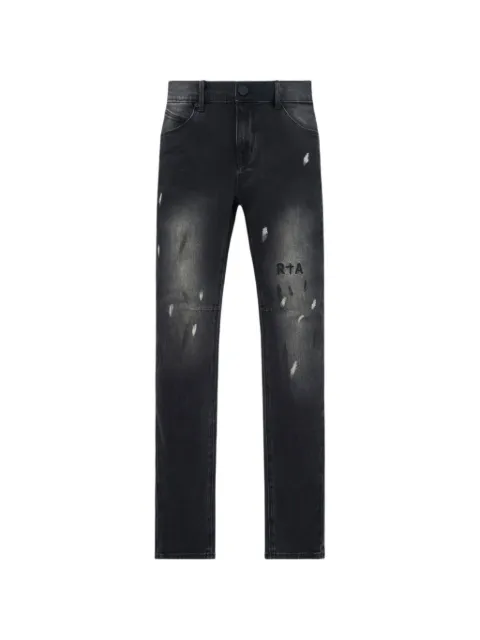 RTA Bryant paint-splatter logo jeans