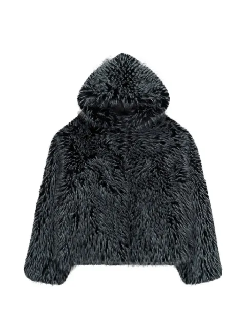 RTA Sam faux-fur hooded zip-up jacket
