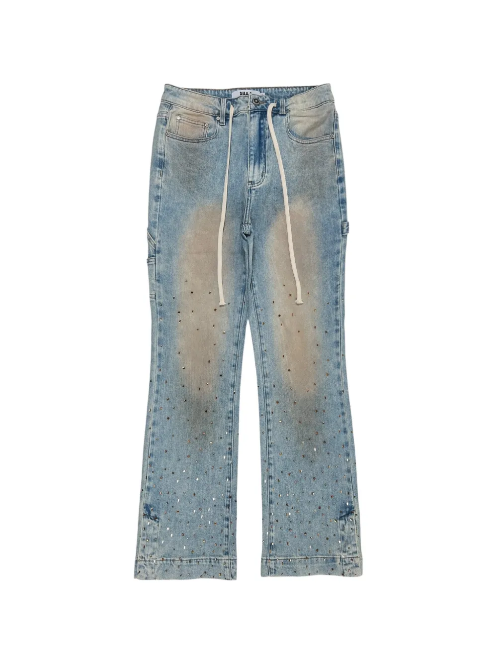 duaa Favored rhinestone-embellished jeans - Blu