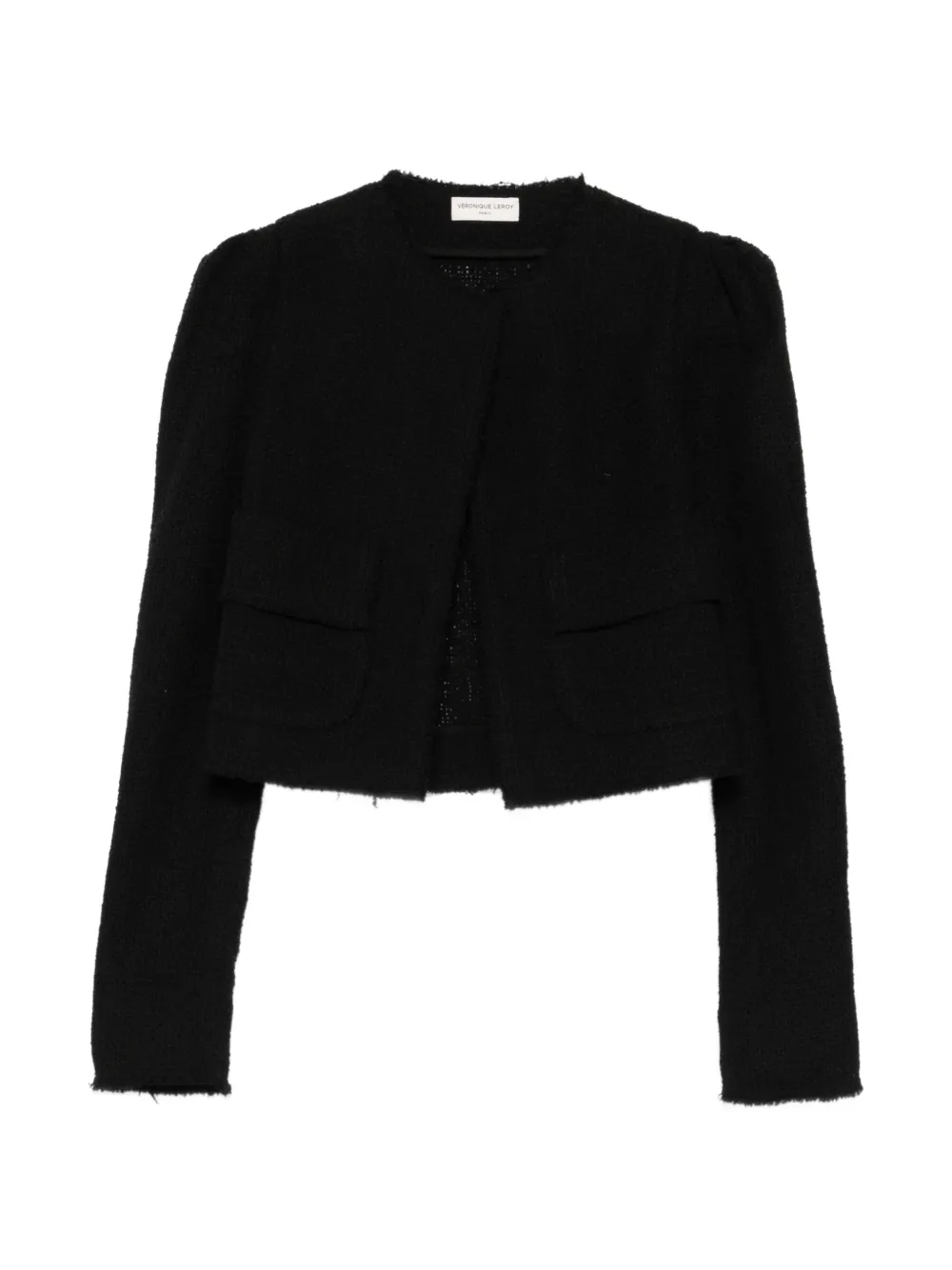 Veronique Leroy patch-pocket cropped jacket - Black