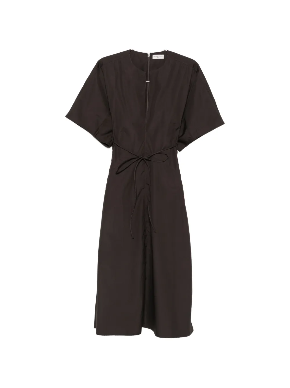 Veronique Leroy belted V-neck midi dress - Marrone