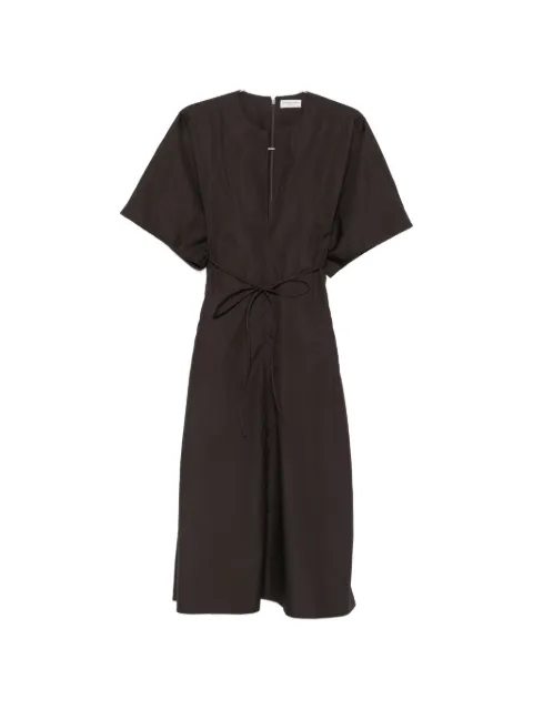 Veronique Leroy belted V-neck midi dress