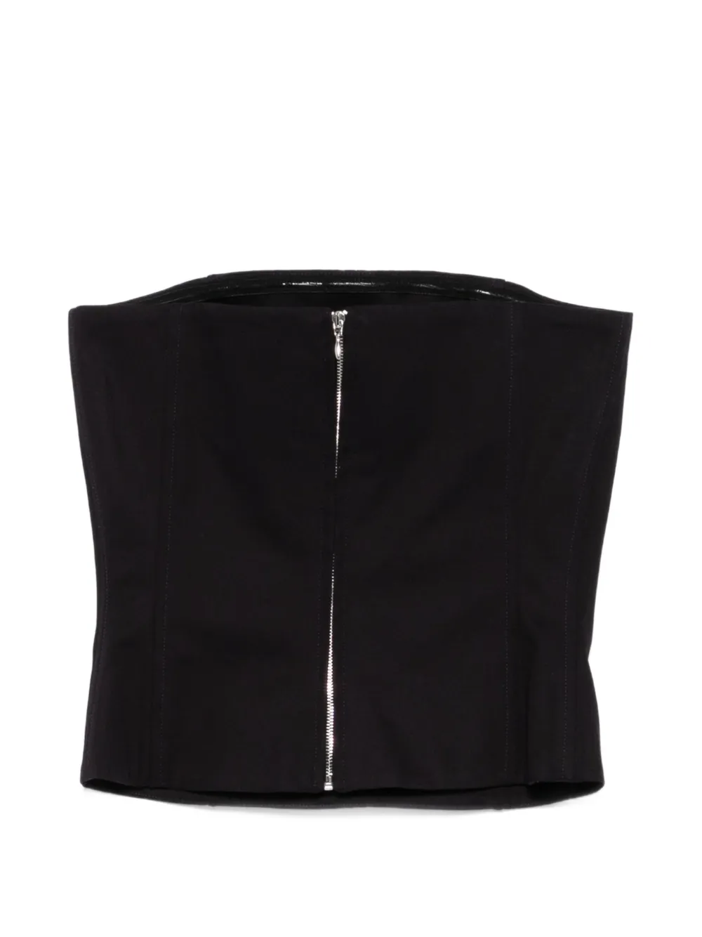 Veronique Leroy Strapless top met ritssluiting Zwart