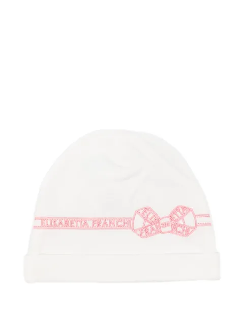 Elisabetta Franchi La Mia Bambina bow-embroidered beanie