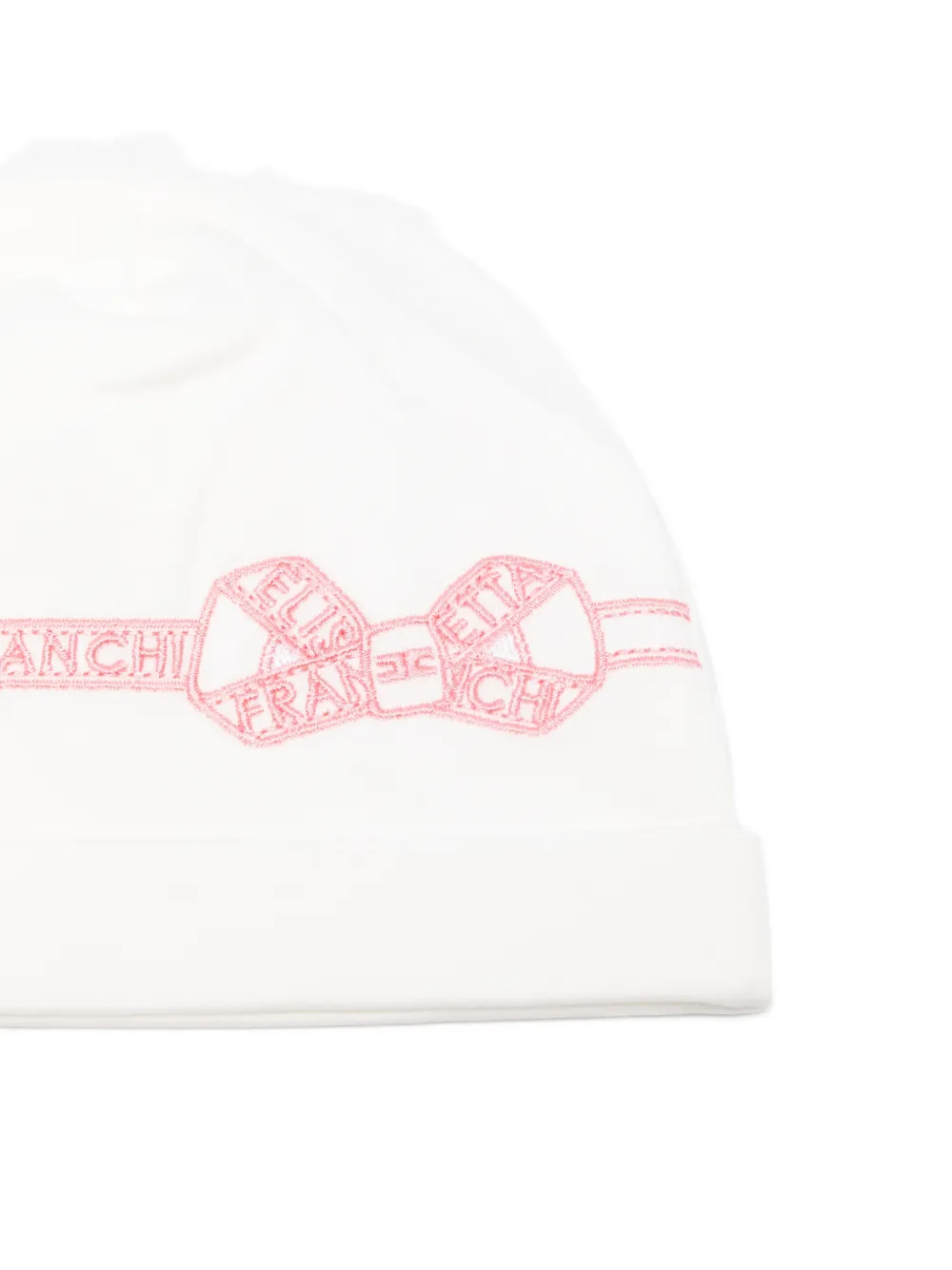 Elisabetta Franchi La Mia Bambina Muts met geborduurd strik Wit