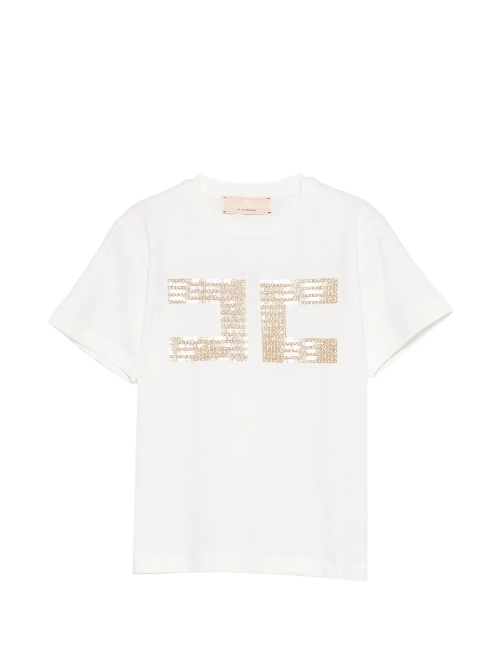 Elisabetta Franchi La Mia Bambina T-shirt con paillettes - Bianco