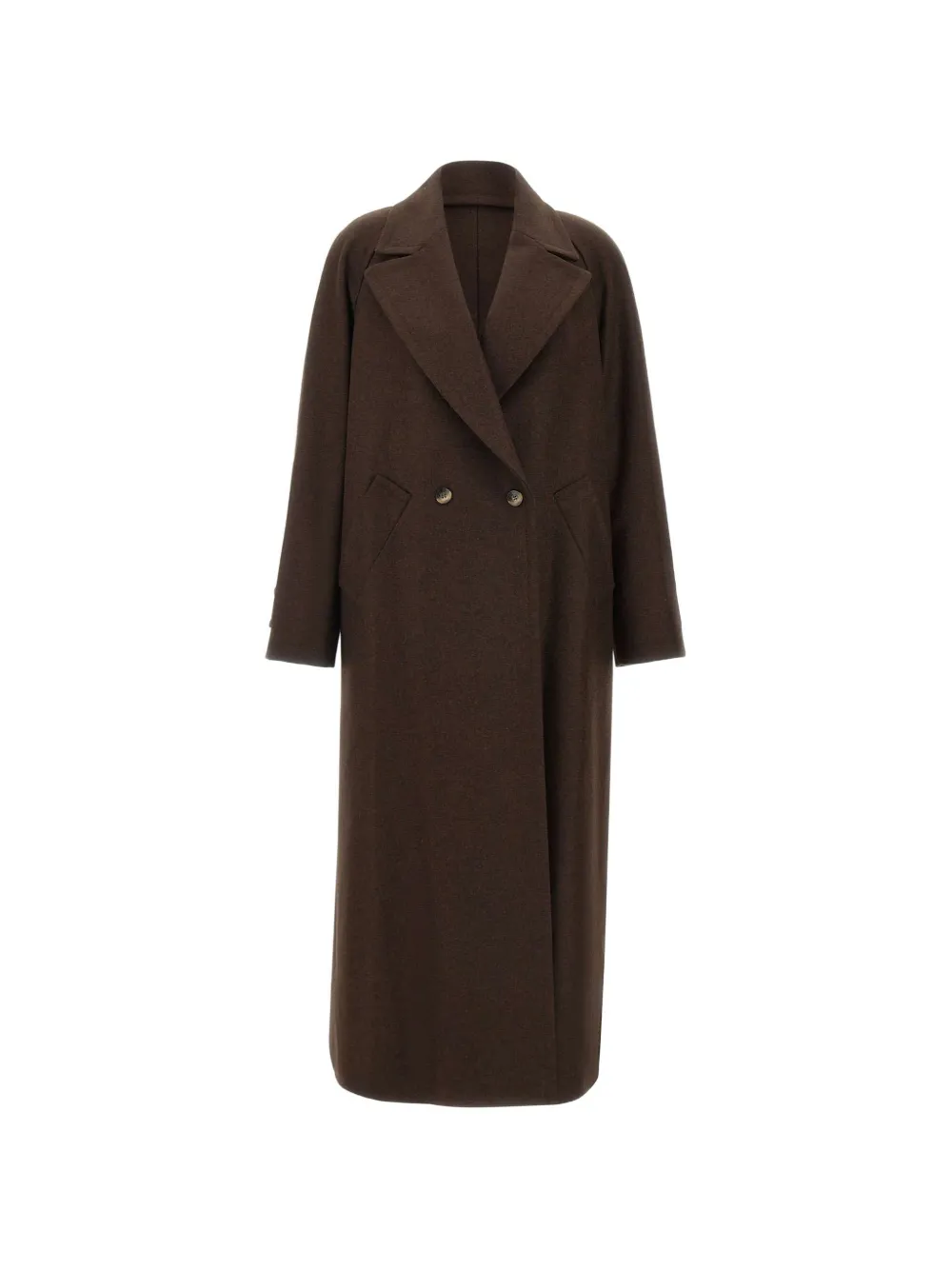 7 For All Mankind notched-lapel double-breasted coat - Marrone