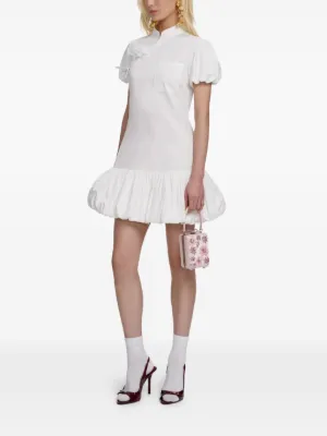 Self-Portrait Eyelet Collared Mini Dress | Neutrals | FARFETCH