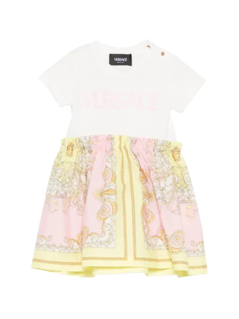 Versace Kids Vestido barroco mangas curtas