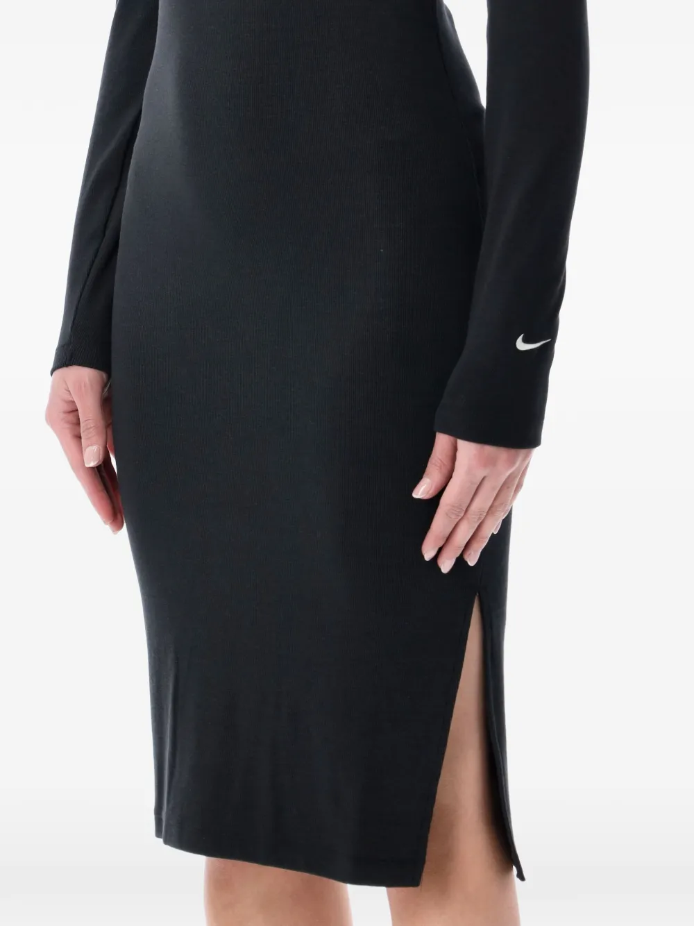 Nike Midi-jurk met lange mouwen Zwart