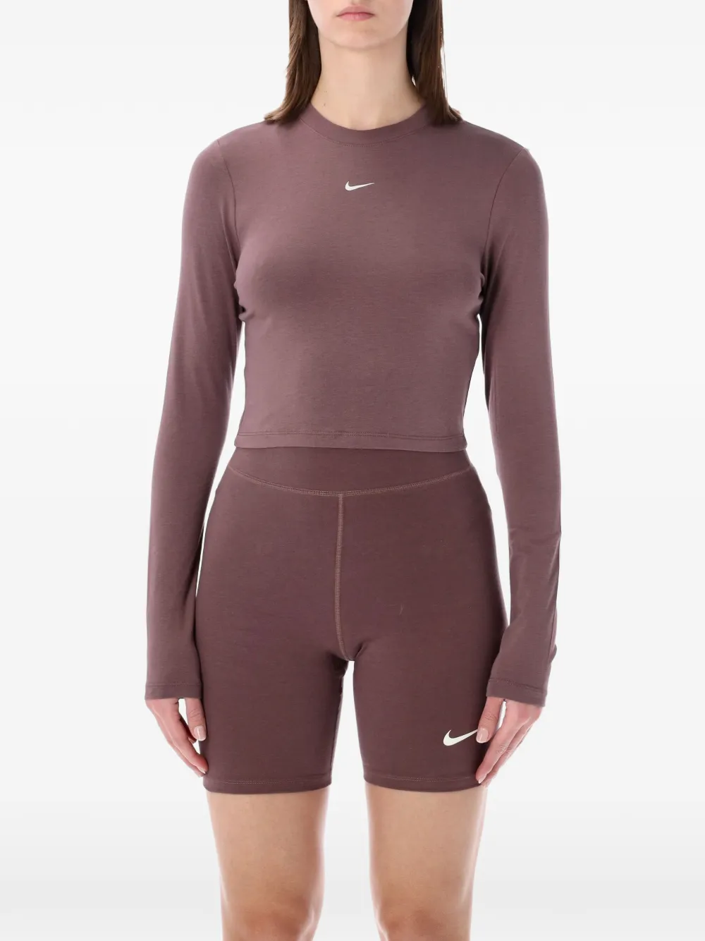 Nike cropped long-sleeve top - Rosa