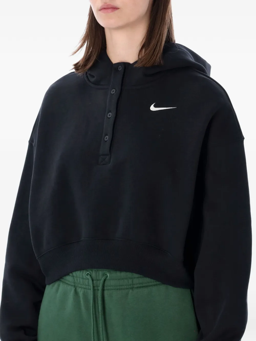 Nike Phoenix cropped hoodie Zwart