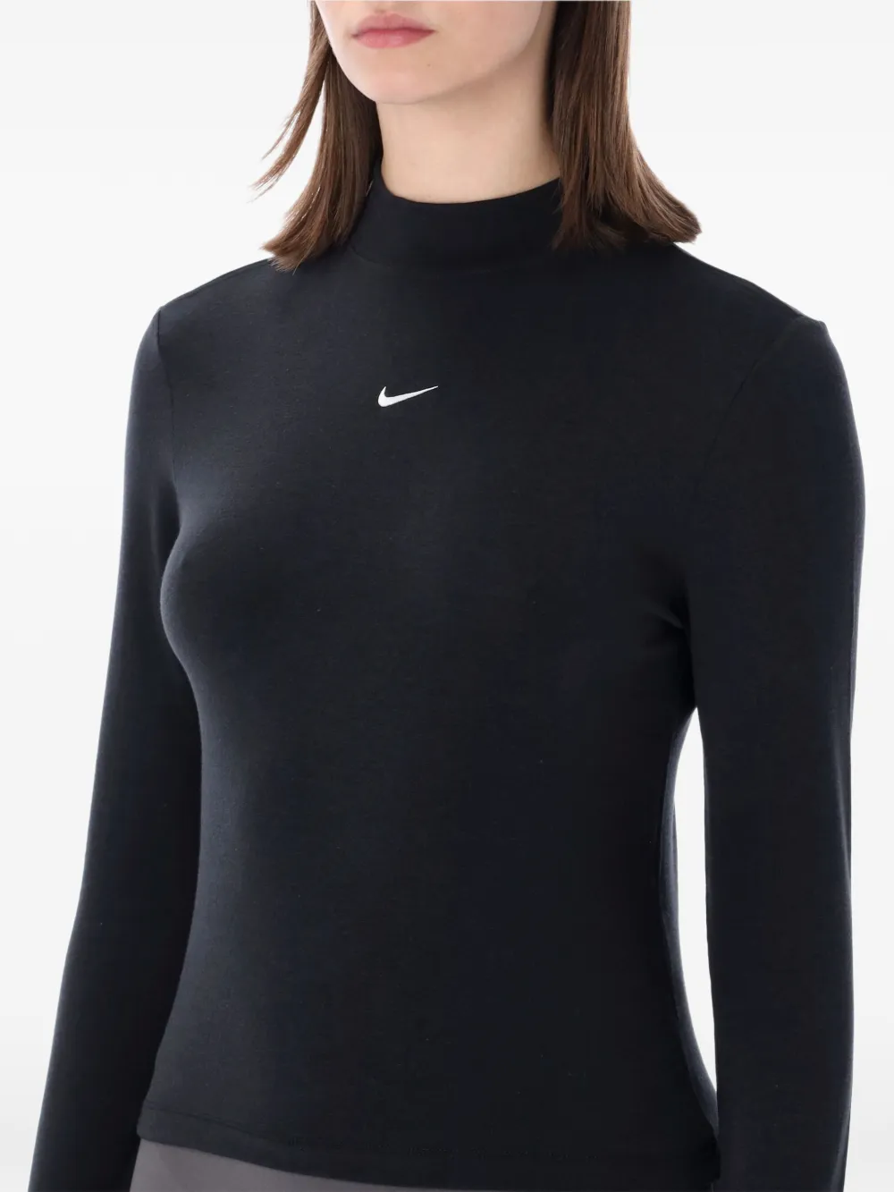 mock-neck top