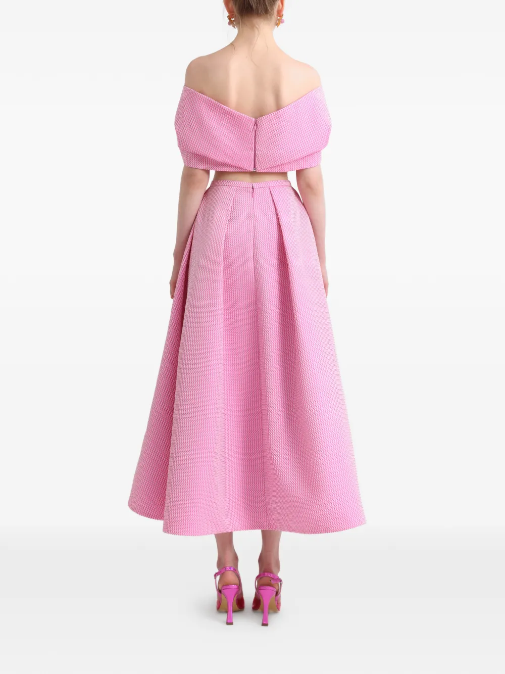Gemy Maalouf Off-shoulder gedrapeerde jurk Roze
