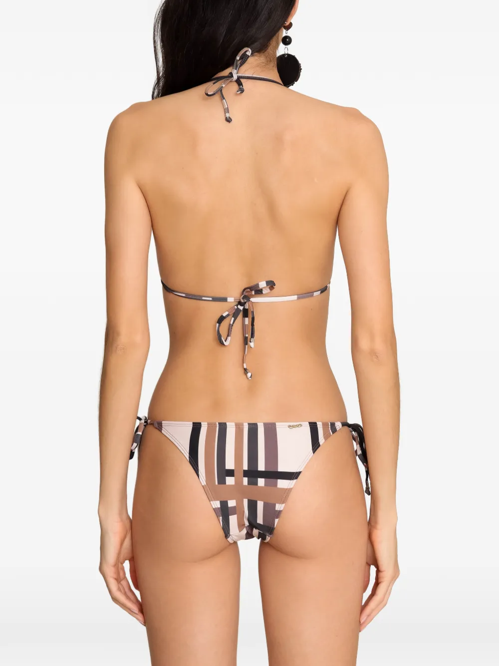 Amir Slama Geruite bikini Beige