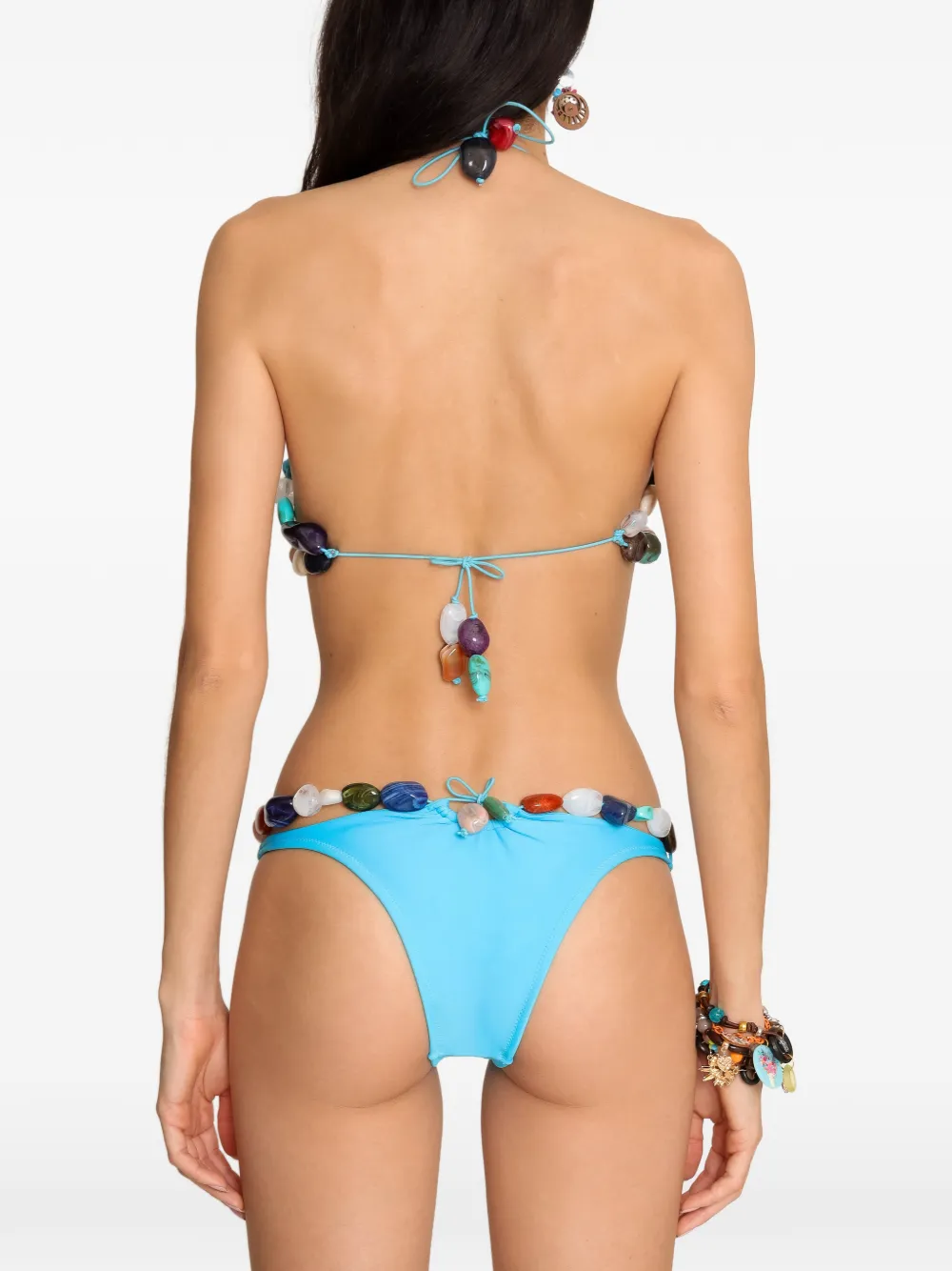 Amir Slama Bikini met kralen Blauw