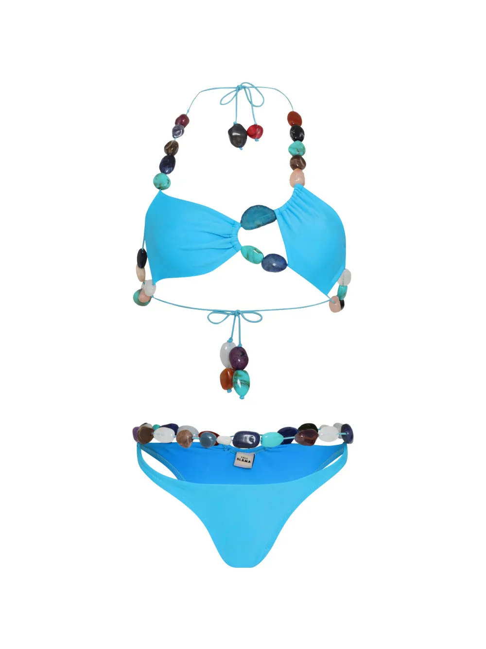 Amir Slama Set bikini con perline - Blu