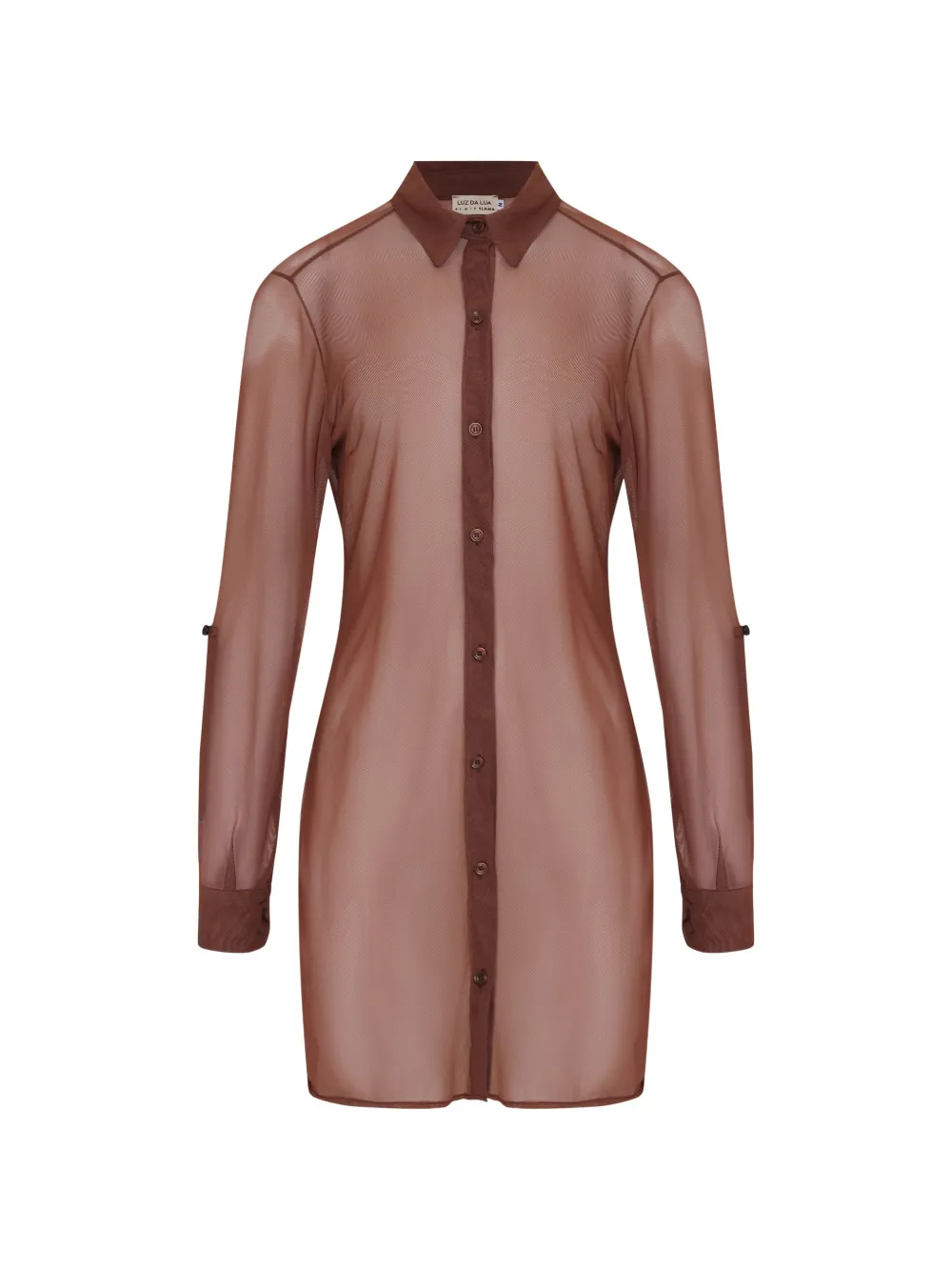 Amir Slama Langärmliges Minikleid mit Knöpfen - Braun