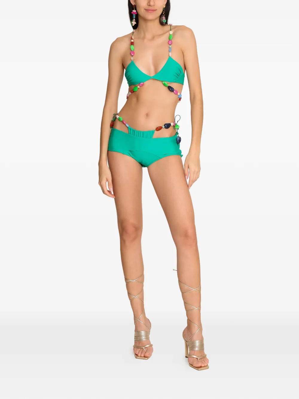 Amir Slama Bikini met kralen Groen
