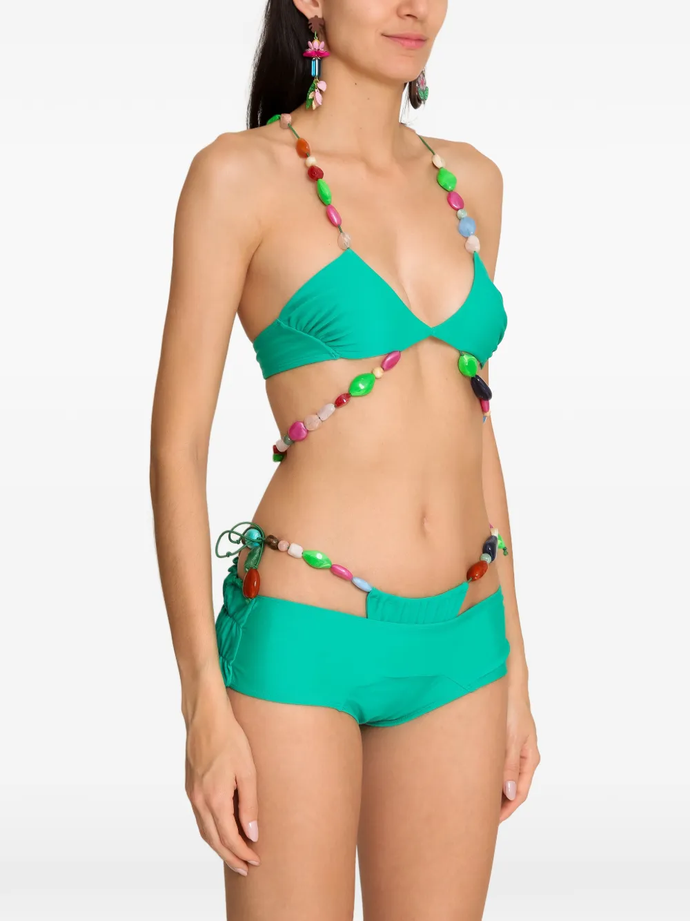 Amir Slama Bikini met kralen Groen