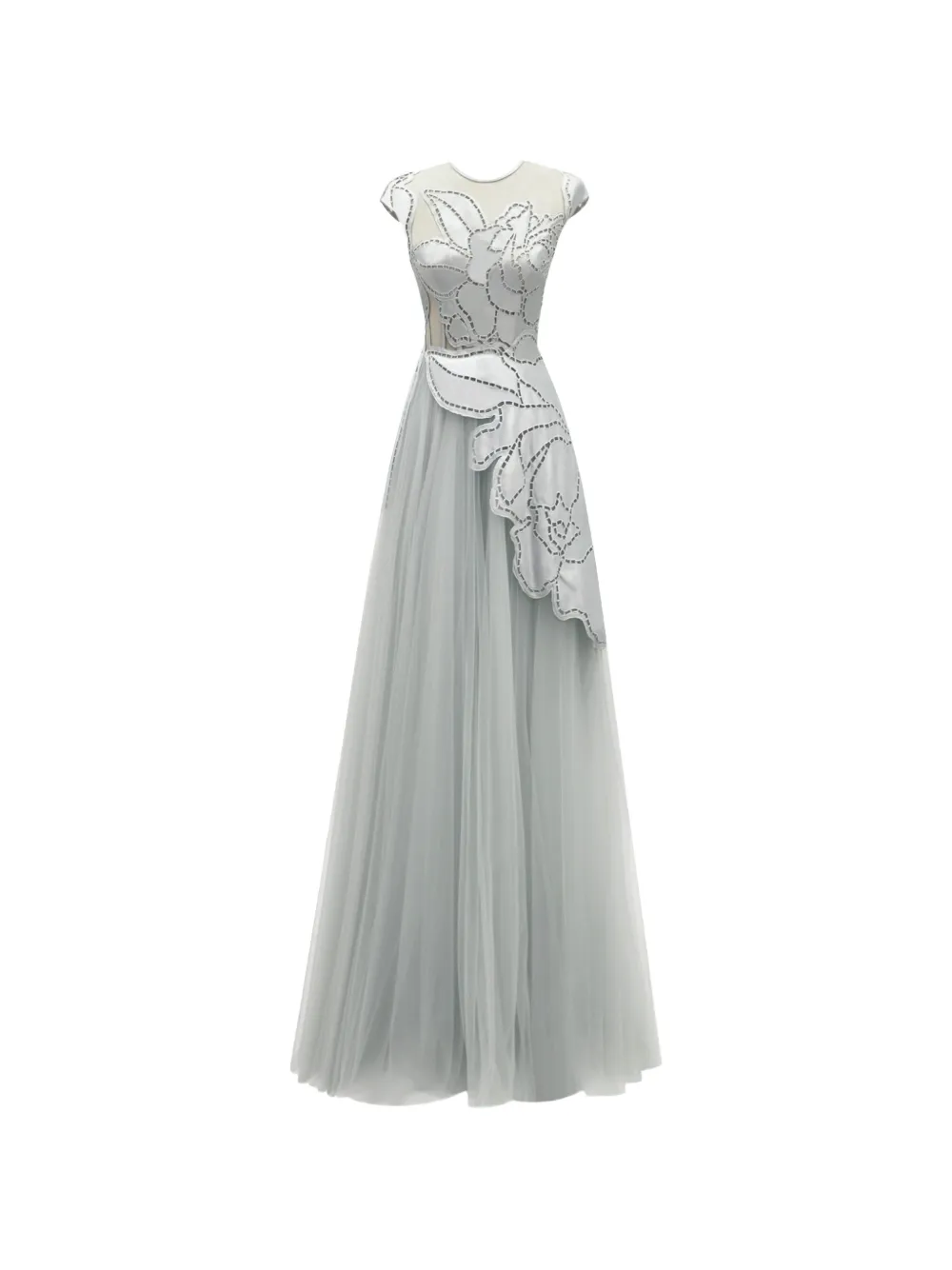 Gemy Maalouf Abito a maniche corte con cut-out - Bianco