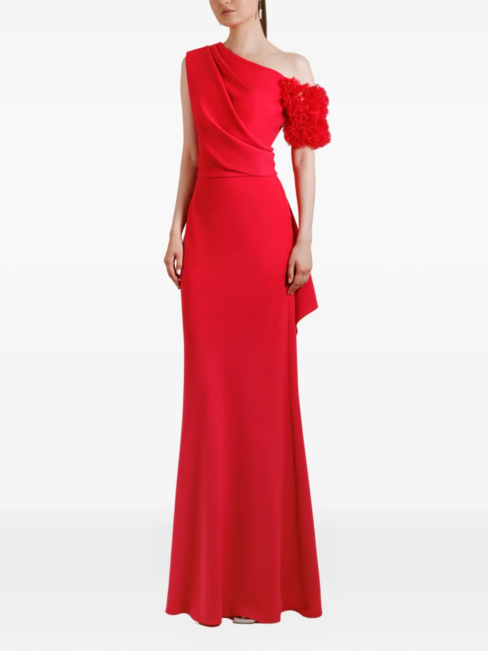 Gemy Maalouf Asymmetrische maxi-jurk Rood