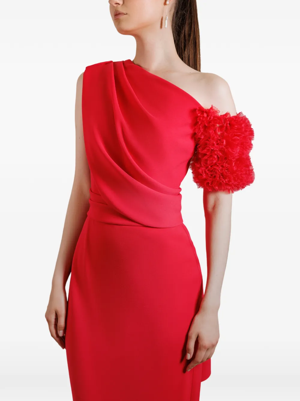 Gemy Maalouf Asymmetrische maxi-jurk Rood