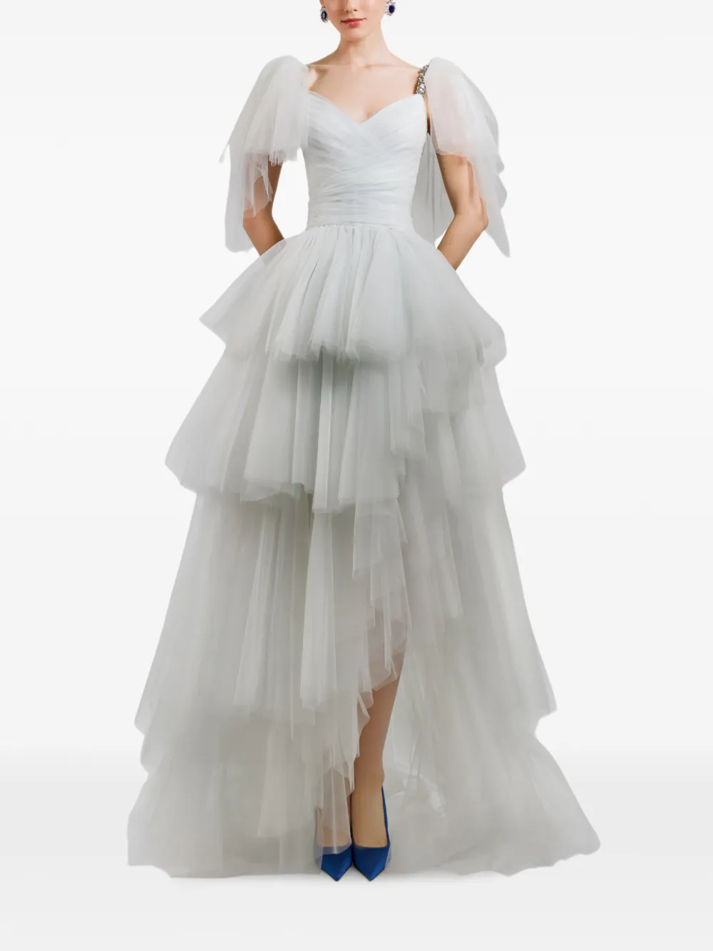 Gemy Maalouf Abito con ruches - Bianco