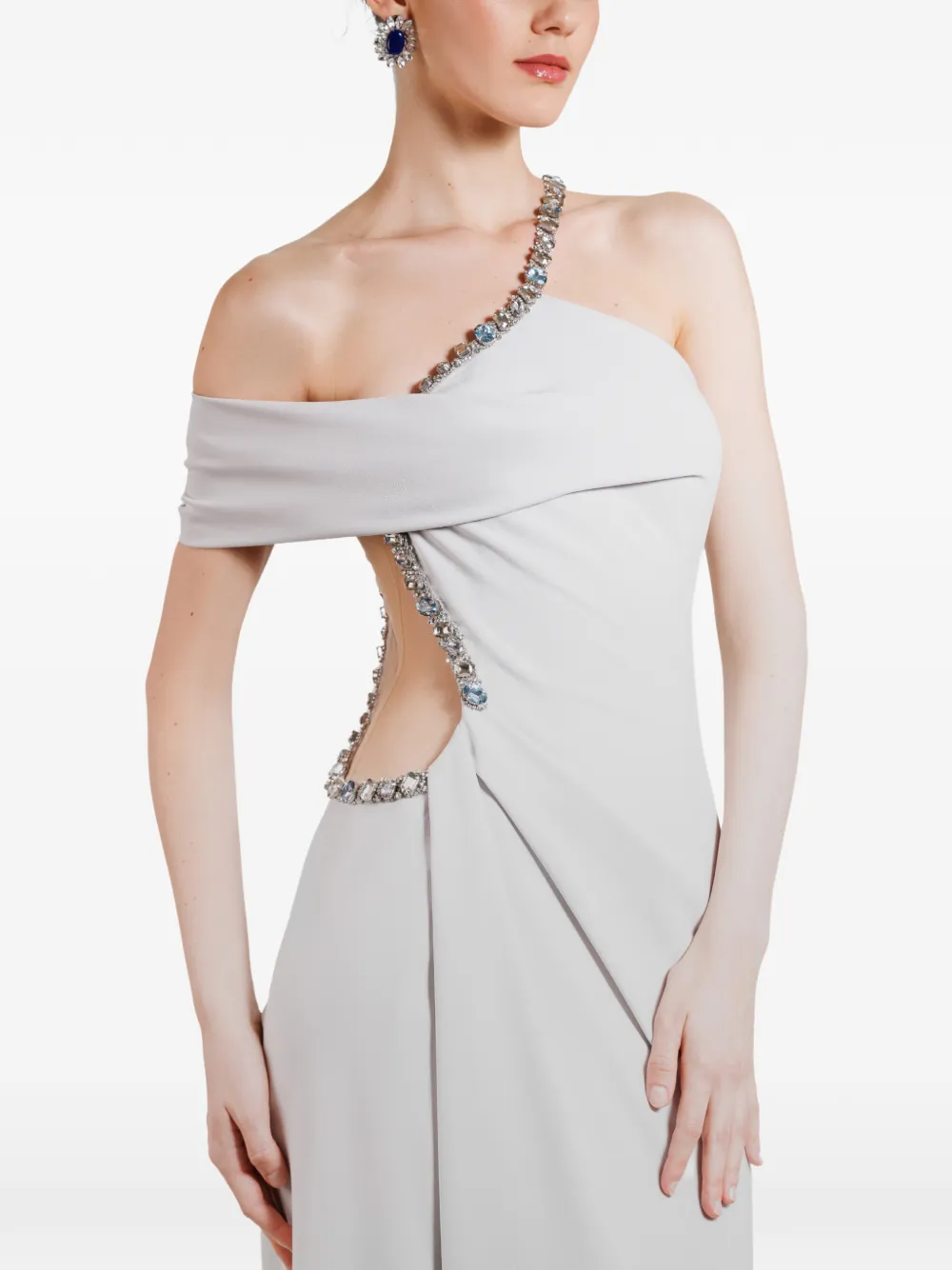 Gemy Maalouf beaded asymmetrical neckline dress · 6