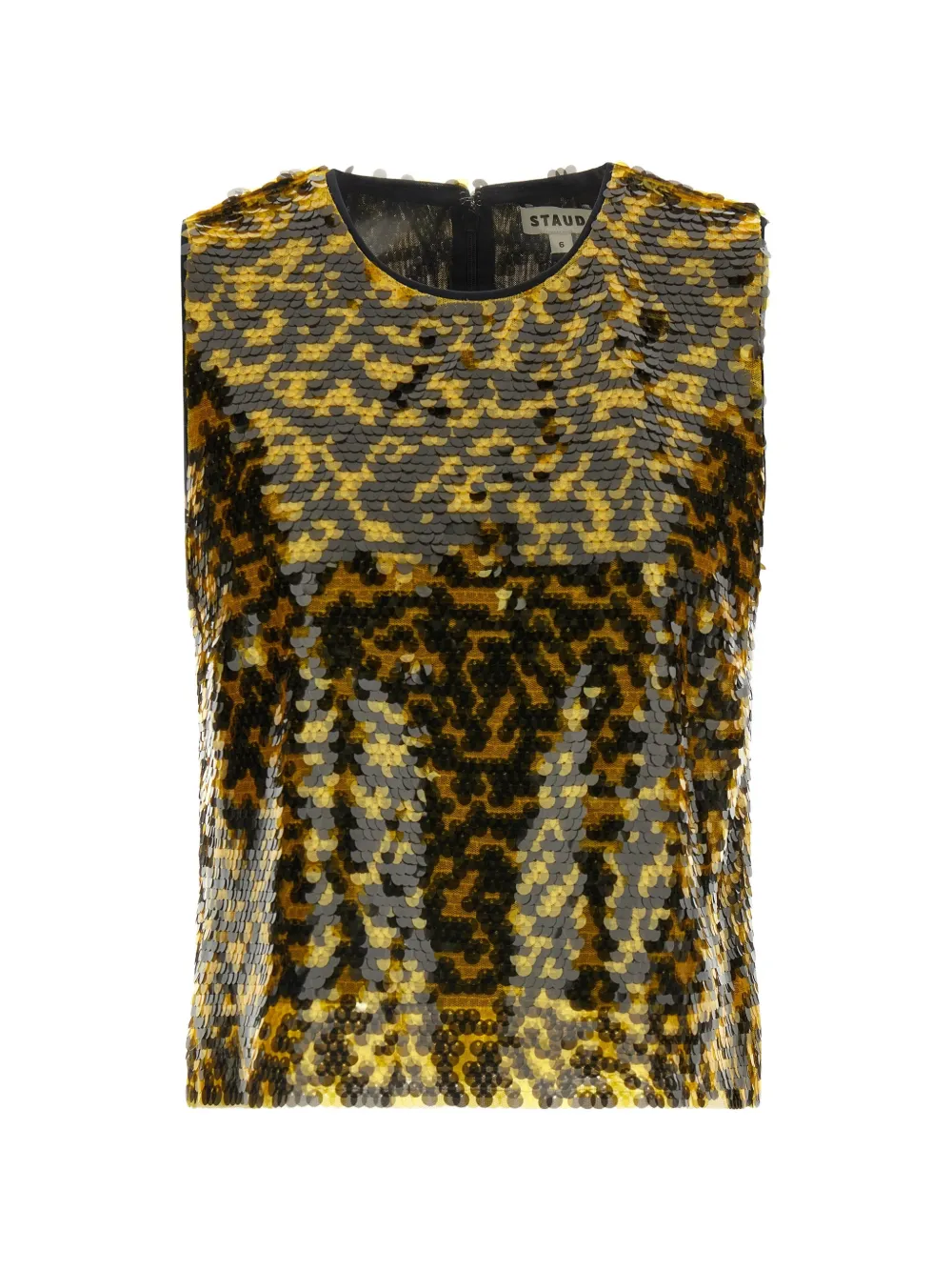 STAUD Seraphina two-tone sequinned top - Giallo