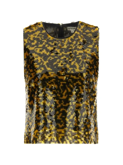 STAUD Seraphina two-tone sequinned top