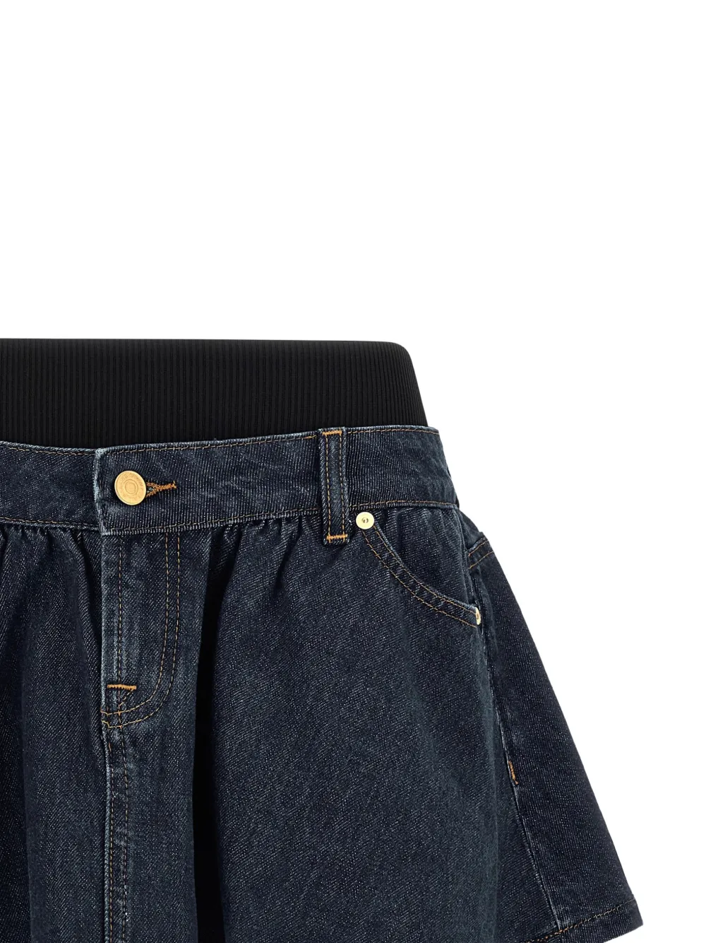 7 For All Mankind Denim mini-rok met contrasterend stiksel Blauw