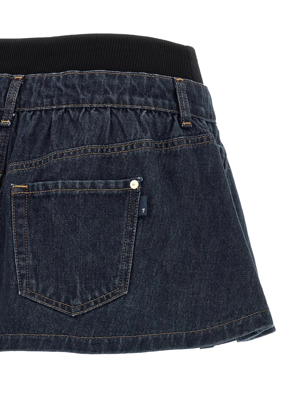 7 For All Mankind Denim mini-rok met contrasterend stiksel Blauw