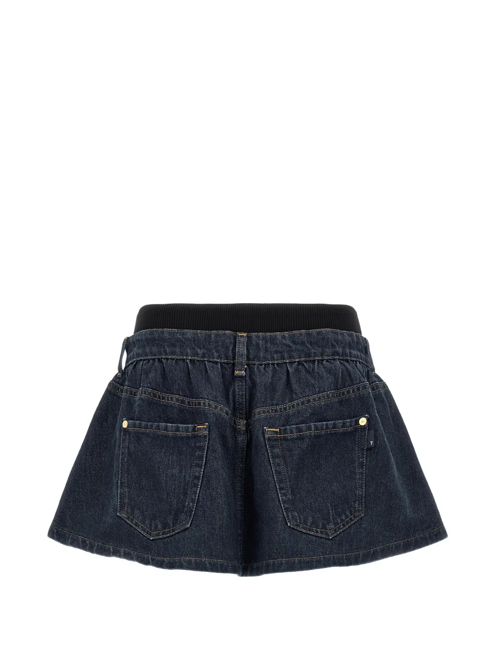 7 For All Mankind Denim mini-rok met contrasterend stiksel Blauw