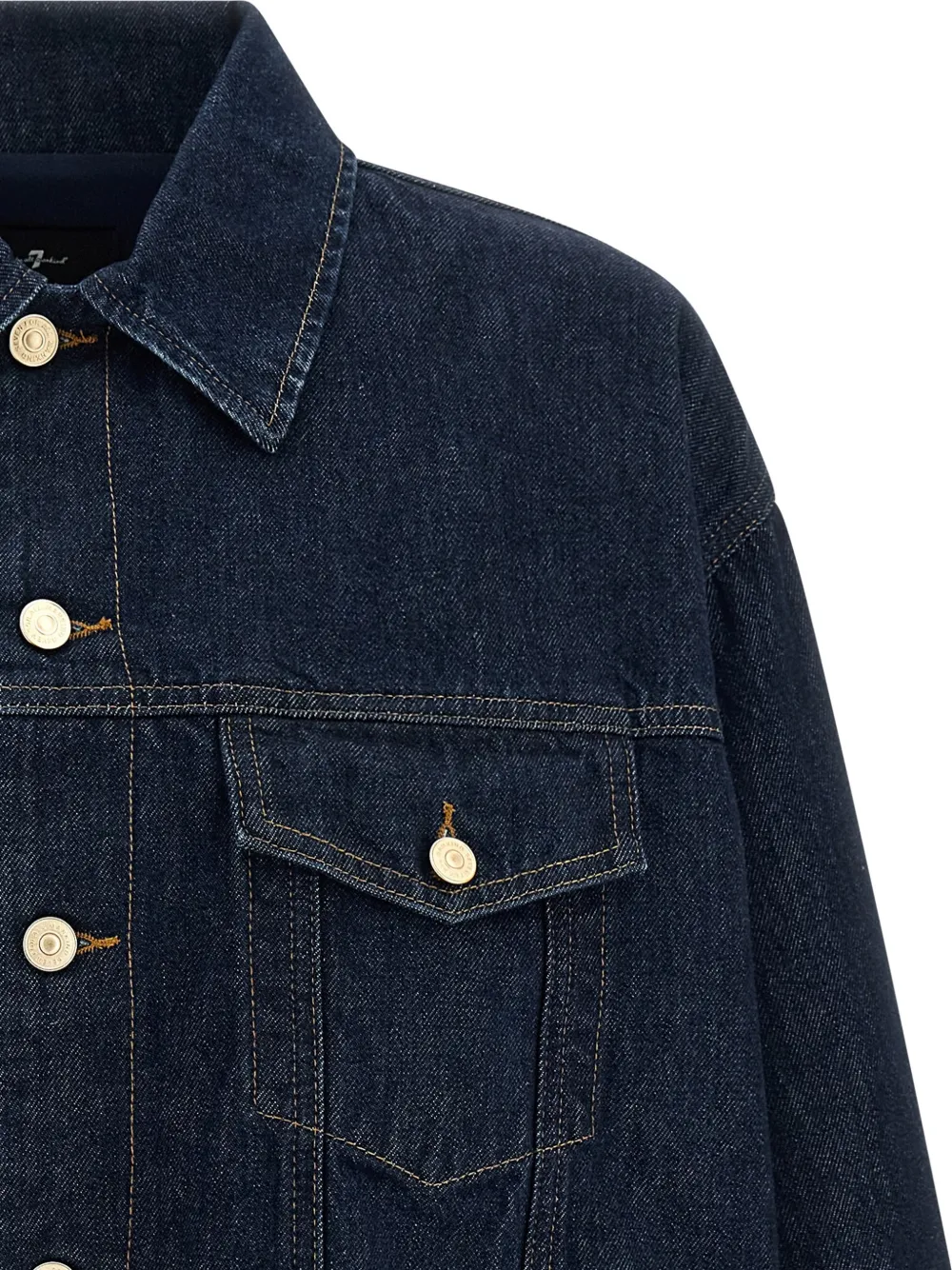 7 For All Mankind Gathered Denim Jacket - Blue 