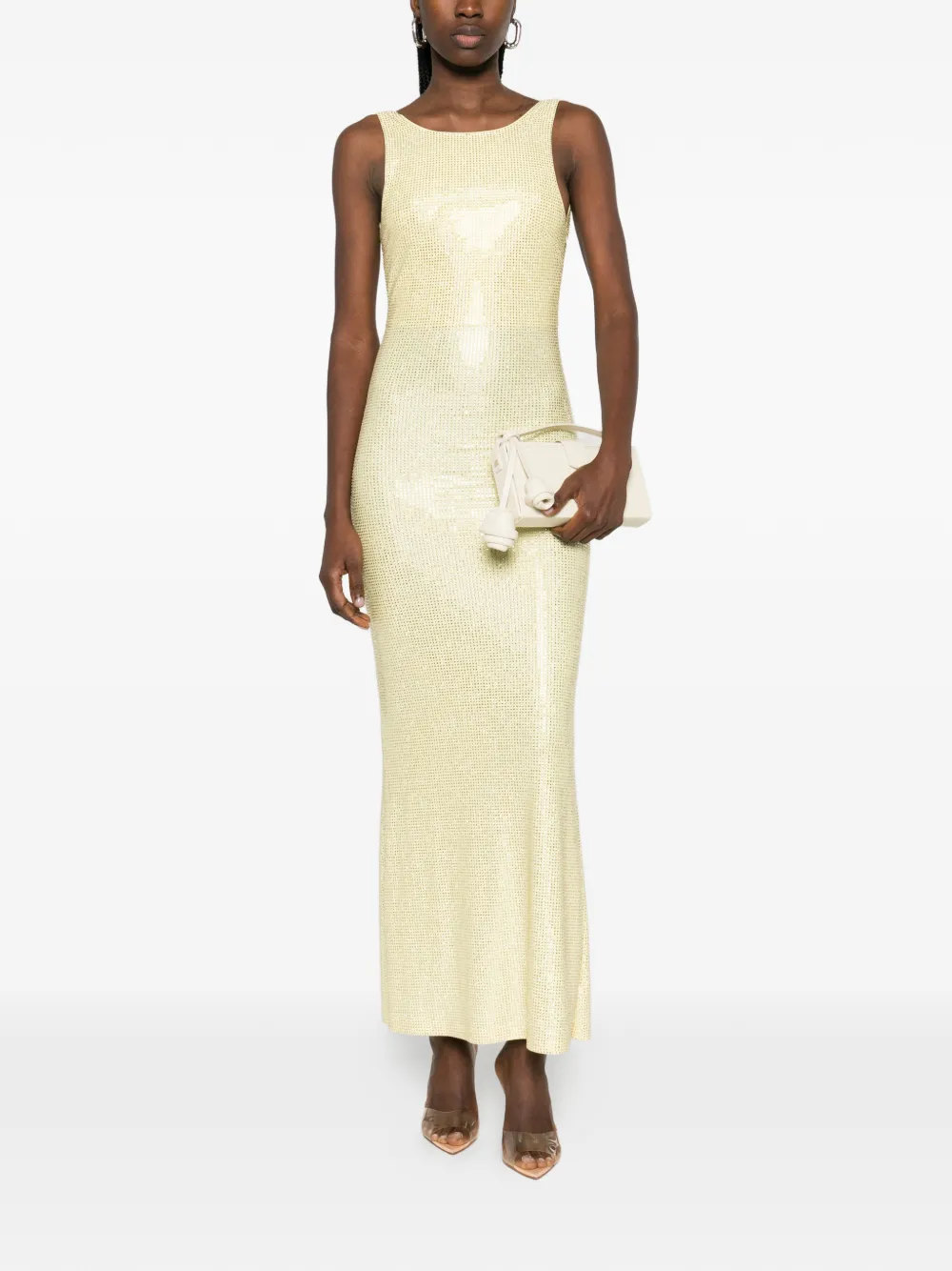  Twenty Fourhaitch Sequin-embellished Maxi Dress - Yellow 