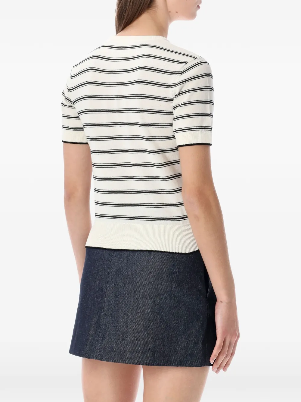 Striped-Pattern Short-Sleeve T-Shirt