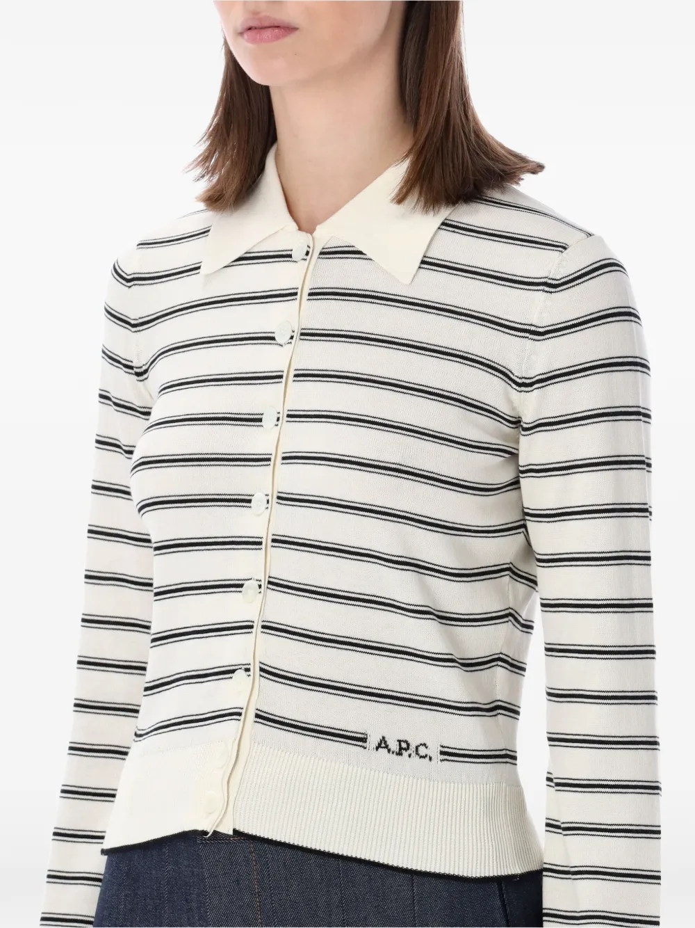 A.P.C. Gestreept vest Wit