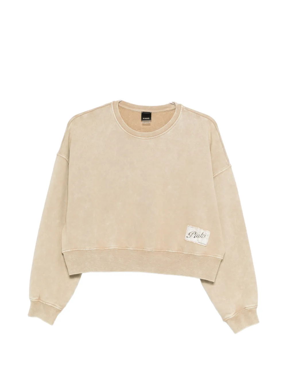 PINKO cropped label sweatshirt - Toni neutri
