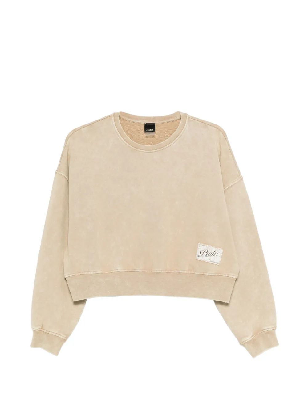 PINKO cropped label sweatshirt - Toni neutri