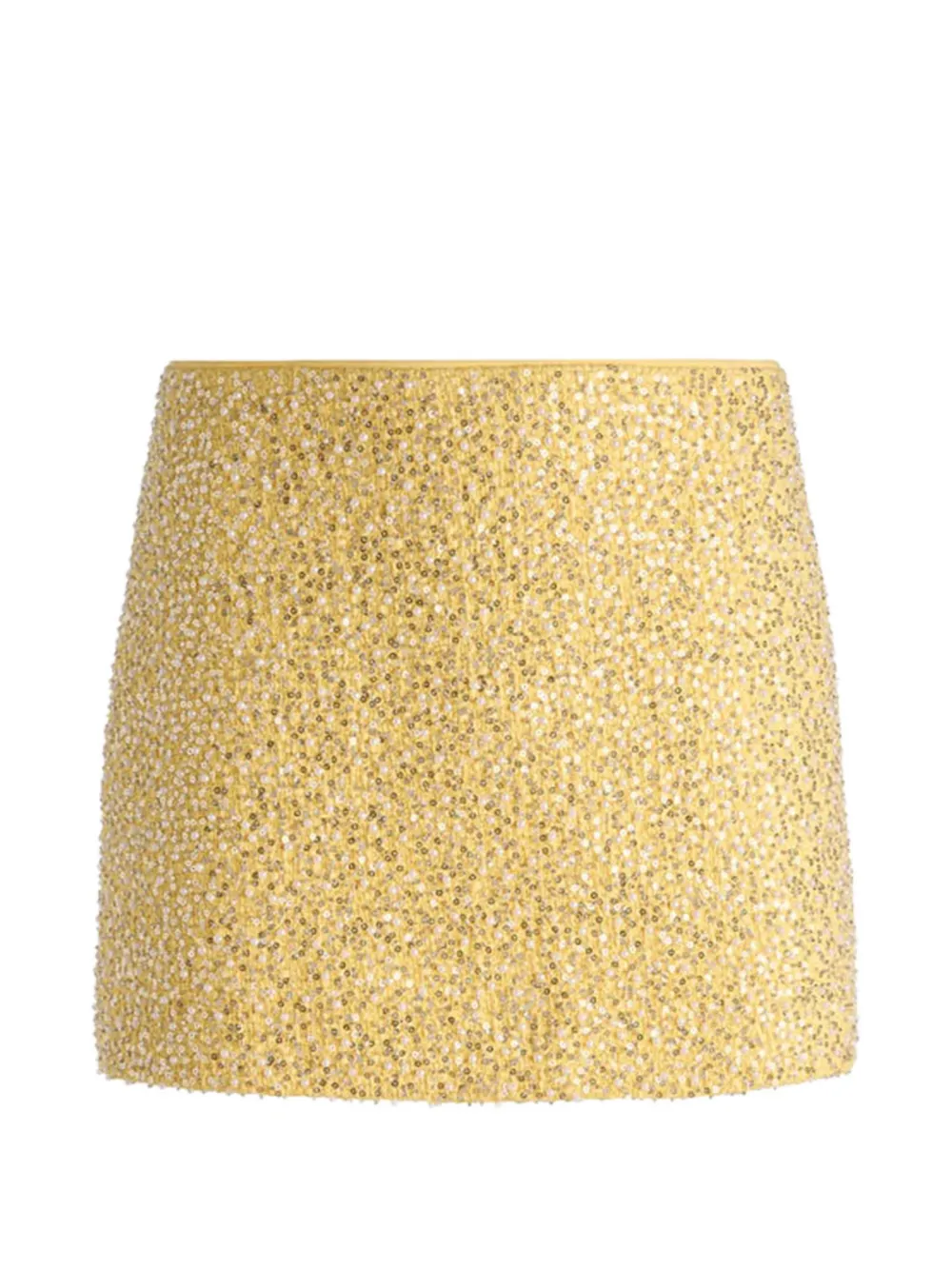 alice + olivia Ecenia sequin-embellished tweed mini skirt - Giallo