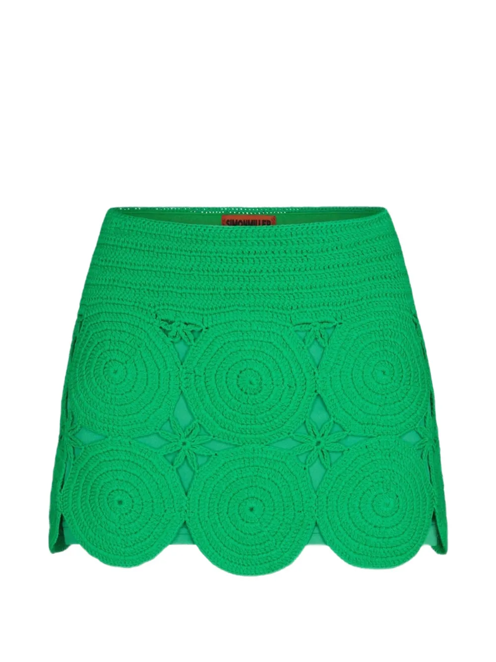 Simon Miller Beep Beep crochet appliqué mini skirt - Grün