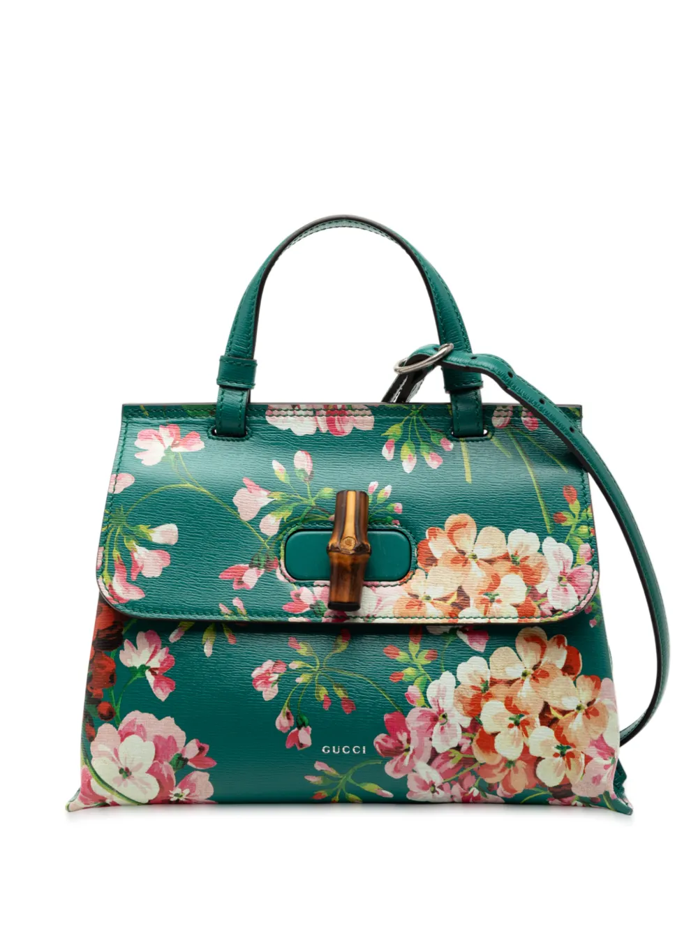 Gucci Pre-Owned 2000-2015 Small Calfskin Bamboo Daily Blooms satchel - Verde
