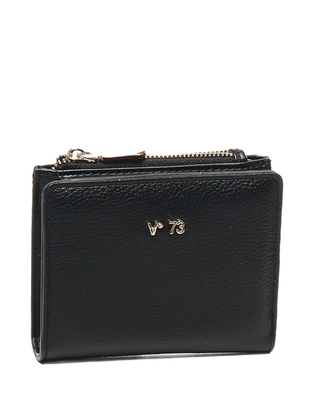  V°73 Lettering Logo Zip Wallet - Black 