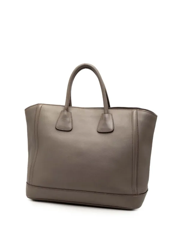 Prada Pre-Owned 2000-2025 ラージ シティ カーフ ダブルハンドル 