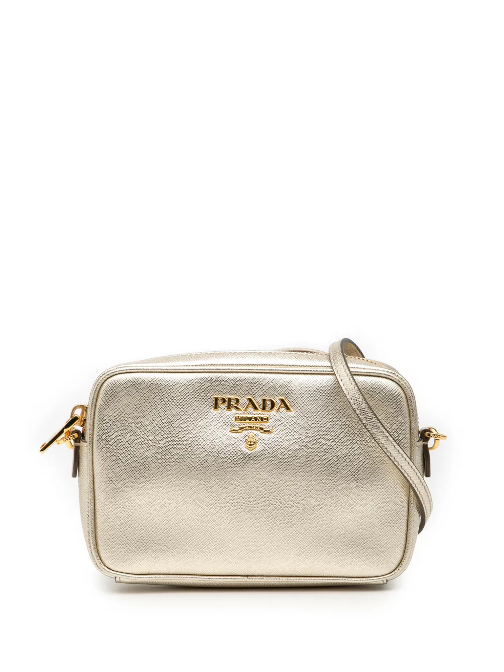 Prada Pre-Owned 2010-2025 Mini Metallic Saffiano Camera Bag crossbody bag - Oro