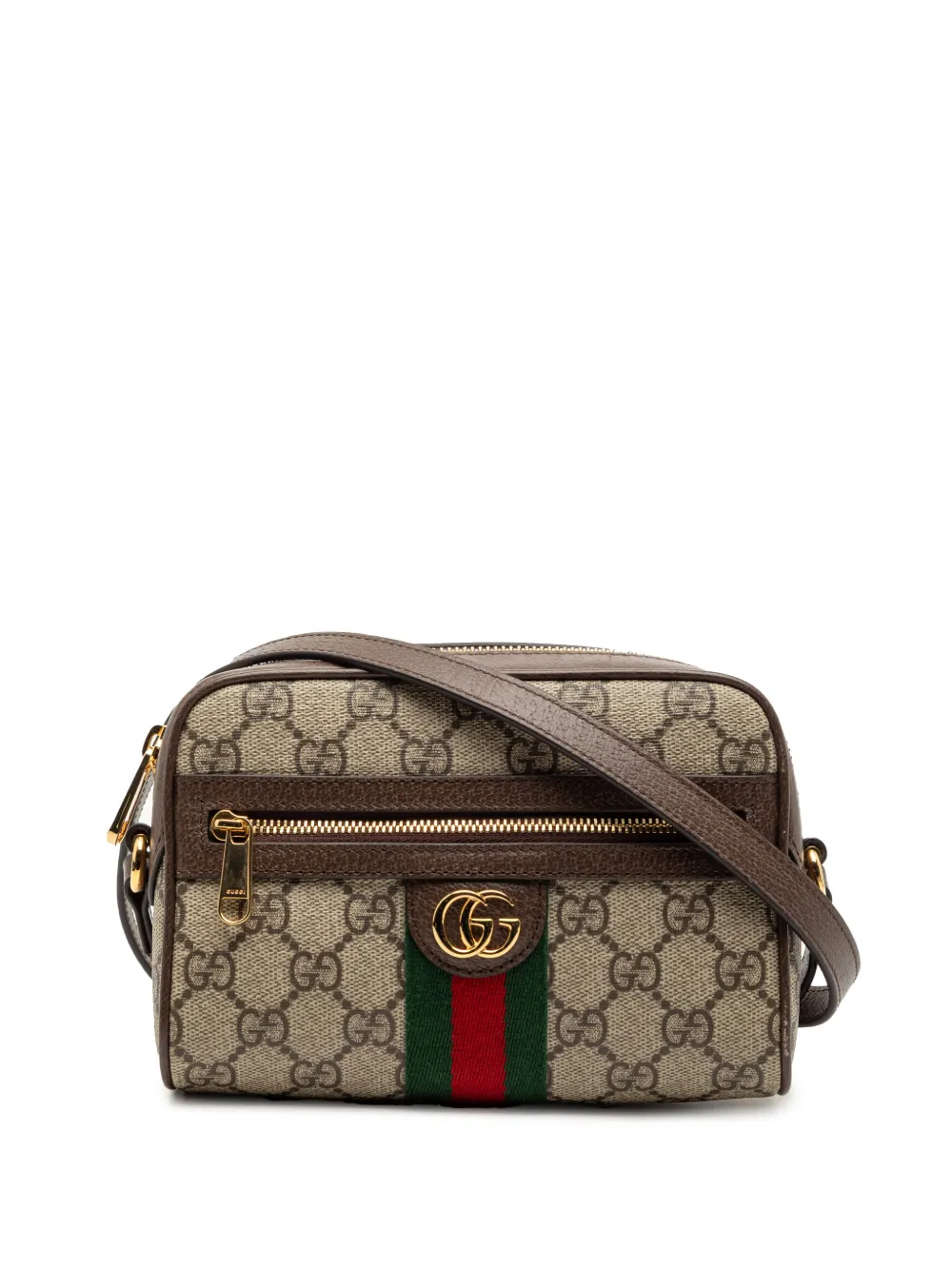 Gucci Pre-Owned 2016-2025 Mini GG Supreme Web Ophidia crossbody bag - Marrone
