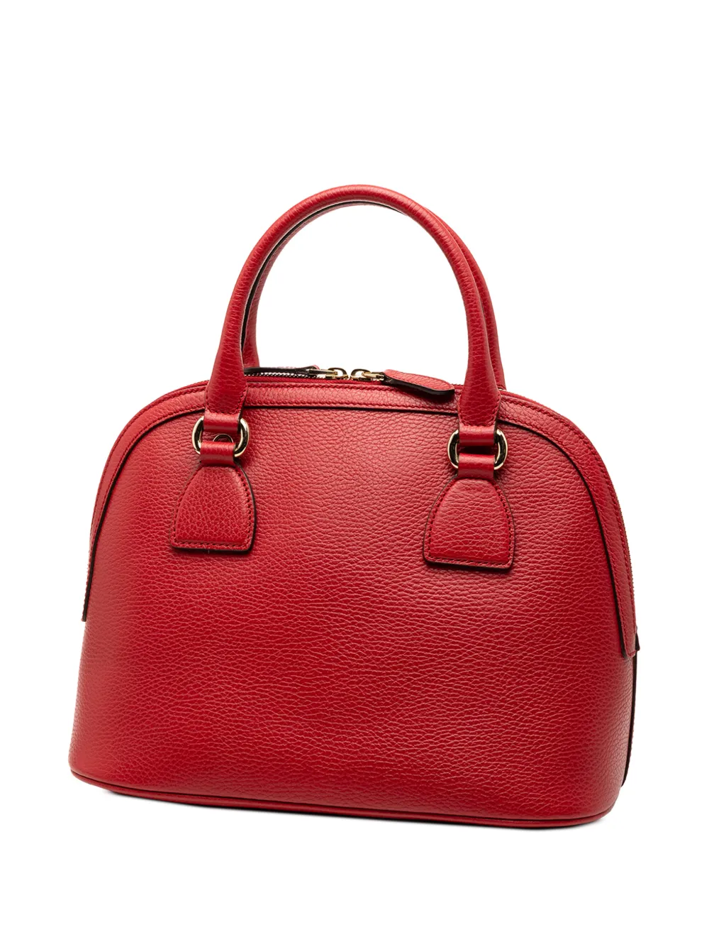  Gucci Pre-owned 2016-2025 Small Dollar Calfskin Gg Charm Dome Satchel - Red 